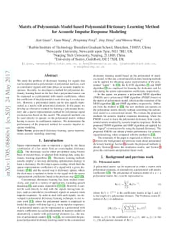 Matrix of Polynomials Model based Polynomial Dictionary Learning Method
  for Acoustic Impulse Response Modeling