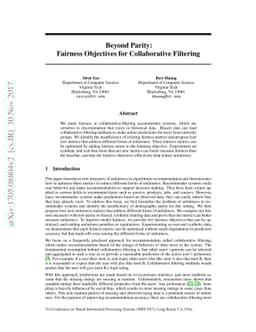 Beyond Parity: Fairness Objectives for Collaborative Filtering