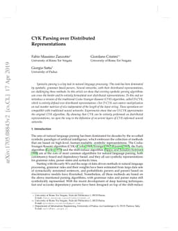 Parsing with CYK over Distributed Representations