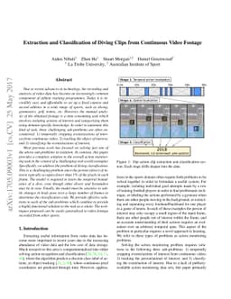 Extraction and Classification of Diving Clips from Continuous Video
  Footage