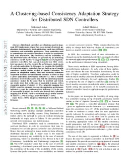 A Clustering-based Consistency Adaptation Strategy for Distributed SDN
  Controllers