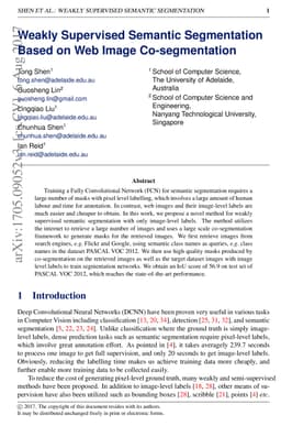 Weakly Supervised Semantic Segmentation Based on Web Image
  Co-segmentation