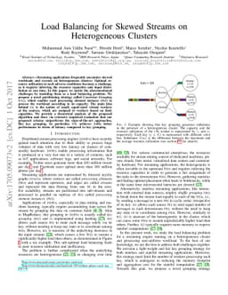 Load Balancing for Skewed Streams on Heterogeneous Cluster