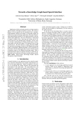 Towards a Knowledge Graph based Speech Interface