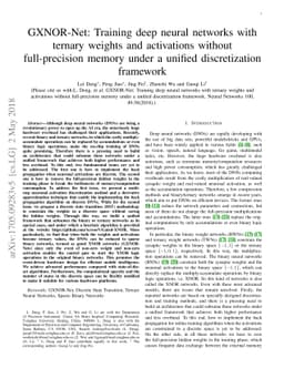 GXNOR-Net: Training deep neural networks with ternary weights and
  activations without full-precision memory under a unified discretization
  framework