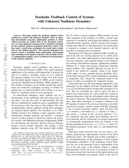 Stochastic Feedback Control of Systems with Unknown Nonlinear Dynamics