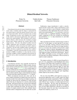 Dilated Residual Networks