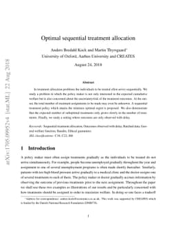 Optimal sequential treatment allocation