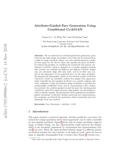 Attribute-Guided Face Generation Using Conditional CycleGAN