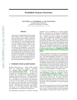 Probabilistic Program Abstractions