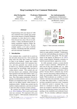 Deep Learning for User Comment Moderation
