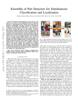 Ensemble of Part Detectors for Simultaneous Classification and
  Localization
