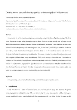 On the Power Spectral Density Applied to the Analysis of Old Canvases