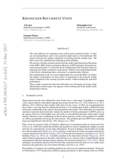 Kronecker Recurrent Units