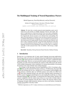 On Multilingual Training of Neural Dependency Parsers