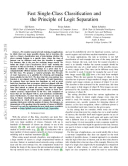 Fast Single-Class Classification and the Principle of Logit Separation