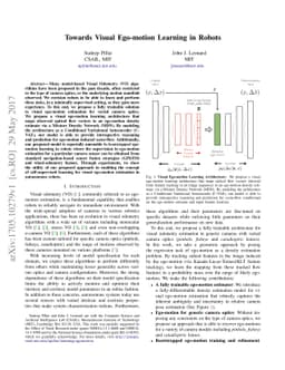 Towards Visual Ego-motion Learning in Robots