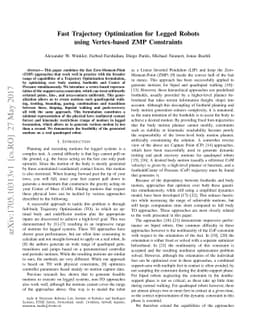 Fast Trajectory Optimization for Legged Robots using Vertex-based ZMP
  Constraints