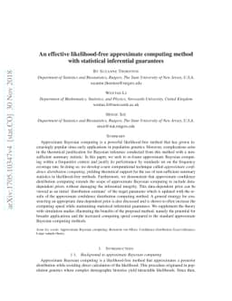 An effective likelihood-free approximate computing method with
  statistical inferential guarantees