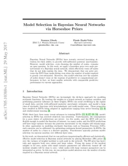 Model Selection in Bayesian Neural Networks via Horseshoe Priors