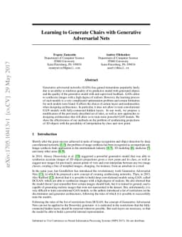 Learning to Generate Chairs with Generative Adversarial Nets