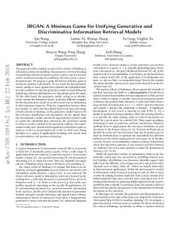 IRGAN: A Minimax Game for Unifying Generative and Discriminative
  Information Retrieval Models