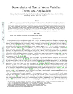 Decorrelation of Neutral Vector Variables: Theory and Applications