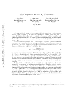 Fast Regression with an $\ell_\infty$ Guarantee