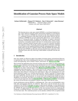 Identification of Gaussian Process State Space Models