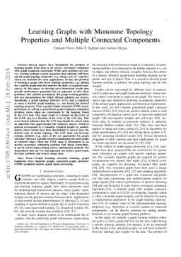 Learning Graphs with Monotone Topology Properties and Multiple Connected
  Components