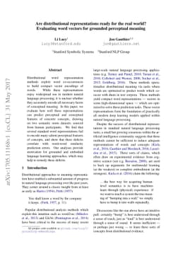 Are distributional representations ready for the real world? Evaluating
  word vectors for grounded perceptual meaning