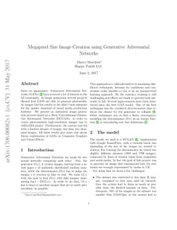 Megapixel Size Image Creation using Generative Adversarial Networks