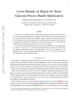 Lower Bounds on Regret for Noisy Gaussian Process Bandit Optimization