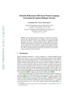 Semantic Refinement GRU-based Neural Language Generation for Spoken
  Dialogue Systems