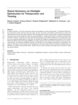 Shared Autonomy via Hindsight Optimization for Teleoperation and Teaming