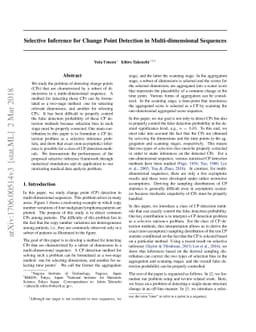 Selective Inference for Change Point Detection in Multi-dimensional
  Sequences