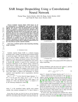SAR Image Despeckling Using a Convolutional Neural Network