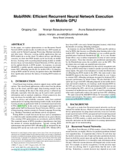 MobiRNN: Efficient Recurrent Neural Network Execution on Mobile GPU