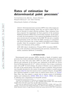Rates of estimation for determinantal point processes