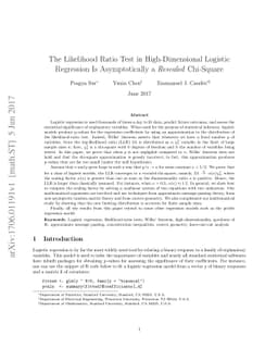 The Likelihood Ratio Test in High-Dimensional Logistic Regression Is
  Asymptotically a Rescaled Chi-Square