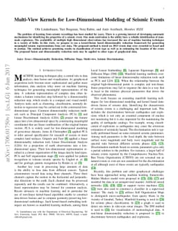 Multi-View Kernels for Low-Dimensional Modeling of Seismic Events