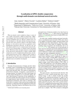 Localization of JPEG double compression through multi-domain
  convolutional neural networks