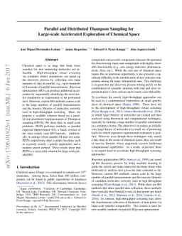 Parallel and Distributed Thompson Sampling for Large-scale Accelerated
  Exploration of Chemical Space