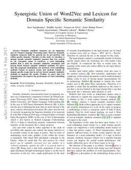 Synergistic Union of Word2Vec and Lexicon for Domain Specific Semantic
  Similarity