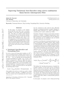 Improving Variational Auto-Encoders using convex combination linear
  Inverse Autoregressive Flow