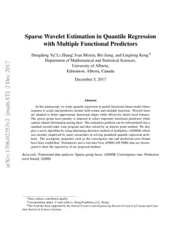 Sparse Wavelet Estimation in Quantile Regression with Multiple
  Functional Predictors