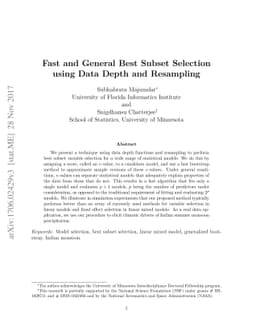 Fast and General Model Selection using Data Depth and Resampling