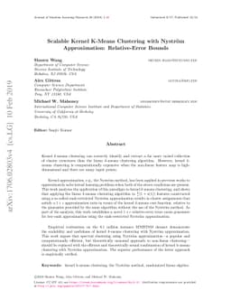 Scalable Kernel K-Means Clustering with Nystrom Approximation:
  Relative-Error Bounds