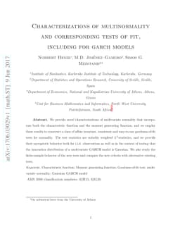 Characterizations of multinormality and corresponding tests of fit,
  including for Garch models