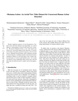 Okutama-Action: An Aerial View Video Dataset for Concurrent Human Action
  Detection